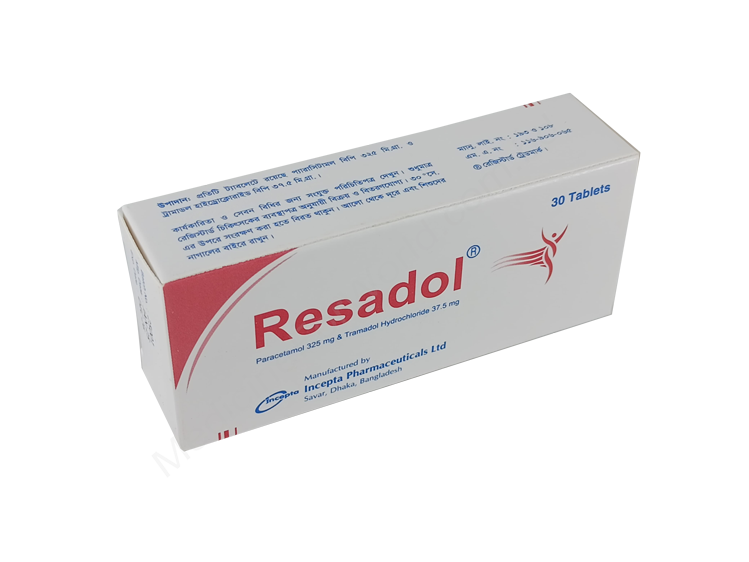 Resadol- 通用的 Paracetamol & Tramadol Hydrochloride- 孟家拉伊斯达制药