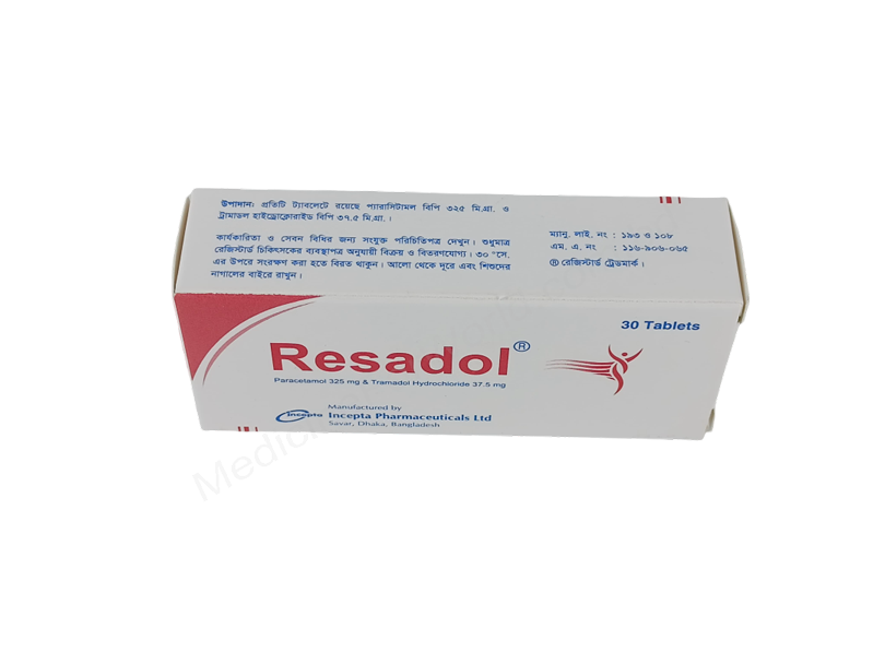 Resadol- 通用的 Paracetamol & Tramadol Hydrochloride- 孟家拉伊斯达制药